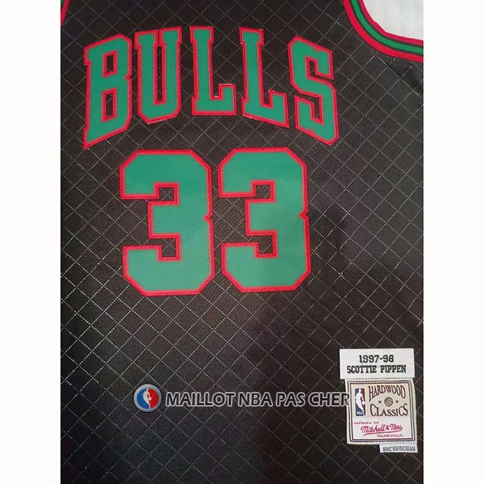 Maillot Chicago Bulls Scottie Pippen NO 33 Mitchell & Ness 1997-98 Noir